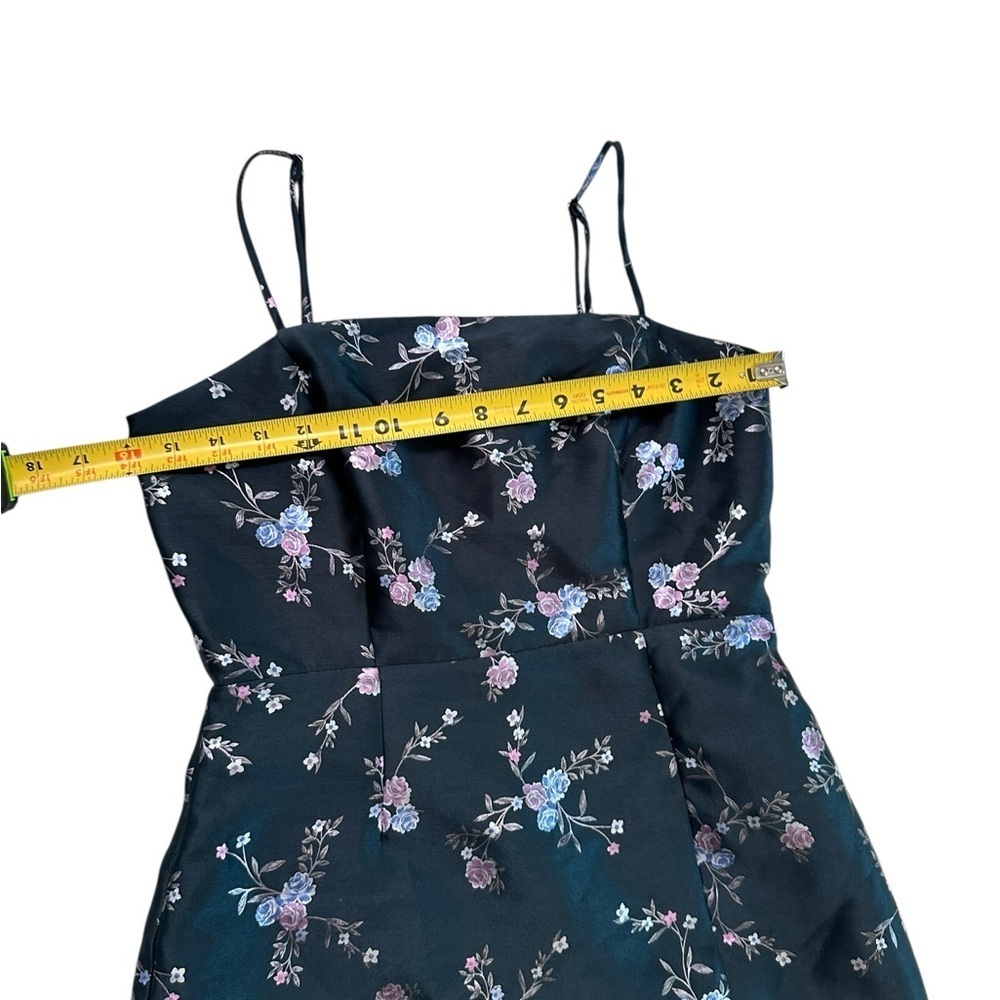 Lulus Made For Romance Navy Blue Floral Jacquard Sleeveless Mini Dress Size S - Picture 13 of 17